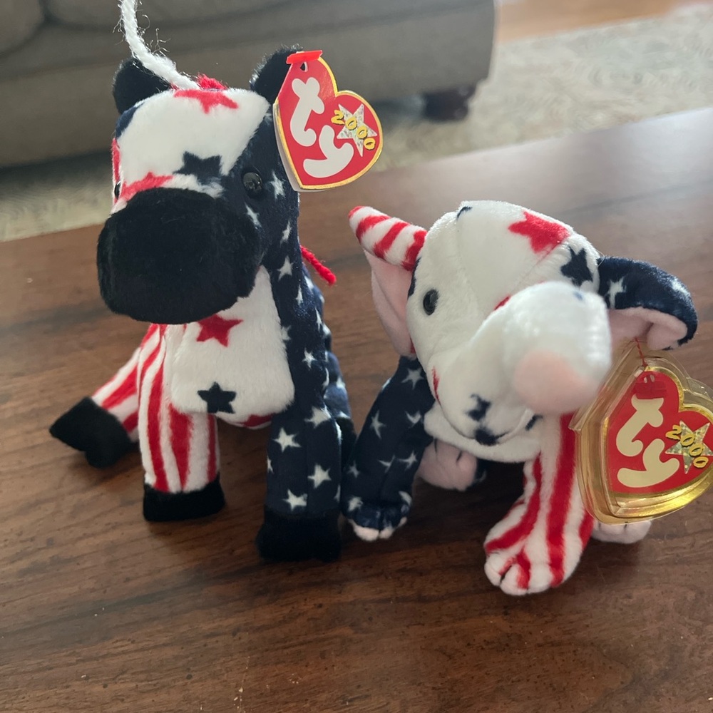 Ty Beanie Babies - GOP and Dem. Lefty and Righty